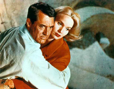 Cary Grant y Eva Marie Saint en la escena final de "Con la muerte en los talones"